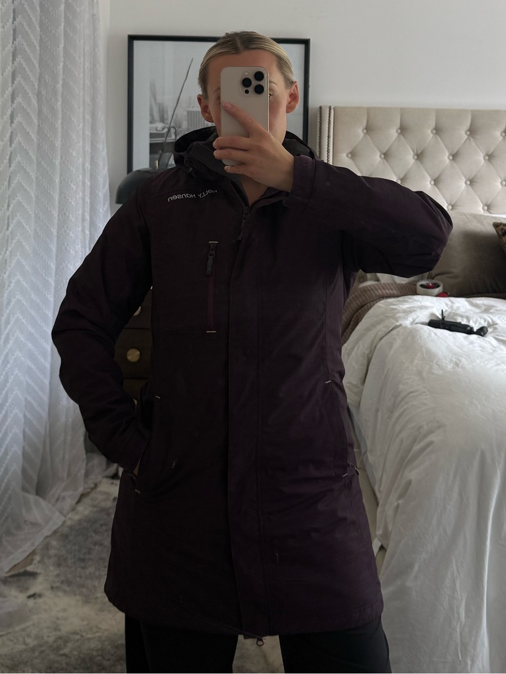 Helly Hansen Long Belfast Waterproof Rain Jacket Smoked Purple S